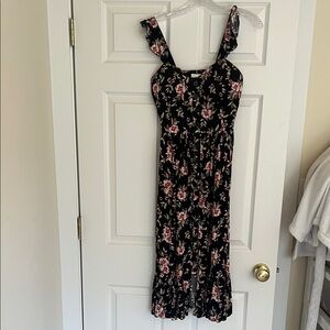 Floral Black Dress